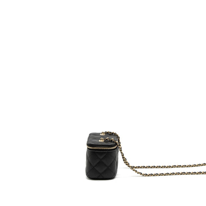 Chanel Mini Vanity With Chain Caviar Black LGHW (Microchip)