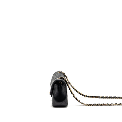 Chanel Mini Rectangular flap bag lambskin black LGHW (microchip)