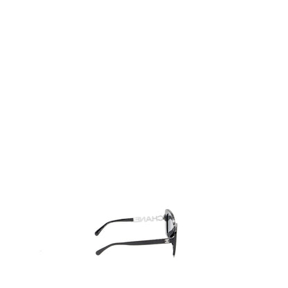 Chanel letter and cc logo sunglasses black / white