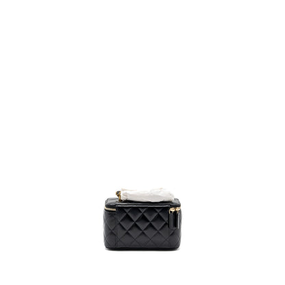 Chanel 24c Gold Crush Long Vanity Case Shiny Calfskin Black GHW (microchip)