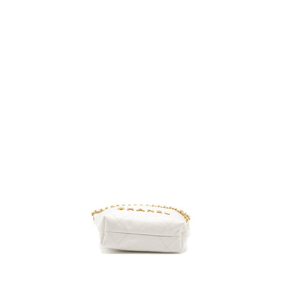 Chanel Mini 22 bag shiny calfskin white GHW (microchip)