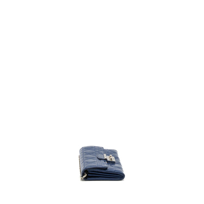 Dior Flap Wallet with Chain Patent Blue