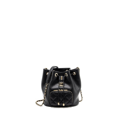 Chanel Business Affinity Drawstring Bucket Bag Caviar Black GHW