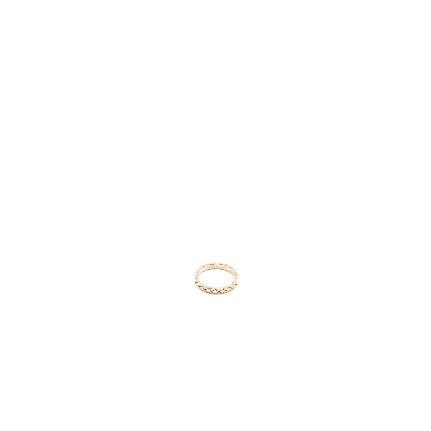 Chanel Size 55 Mini Version Coco Crush Ring Quilted Motif 18K Beige Gold