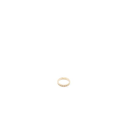 Chanel Size 55 Mini Version Coco Crush Ring Quilted Motif 18K Beige Gold