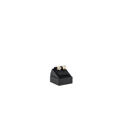 Chanel star and cc logo ear clips ivory and gold tone