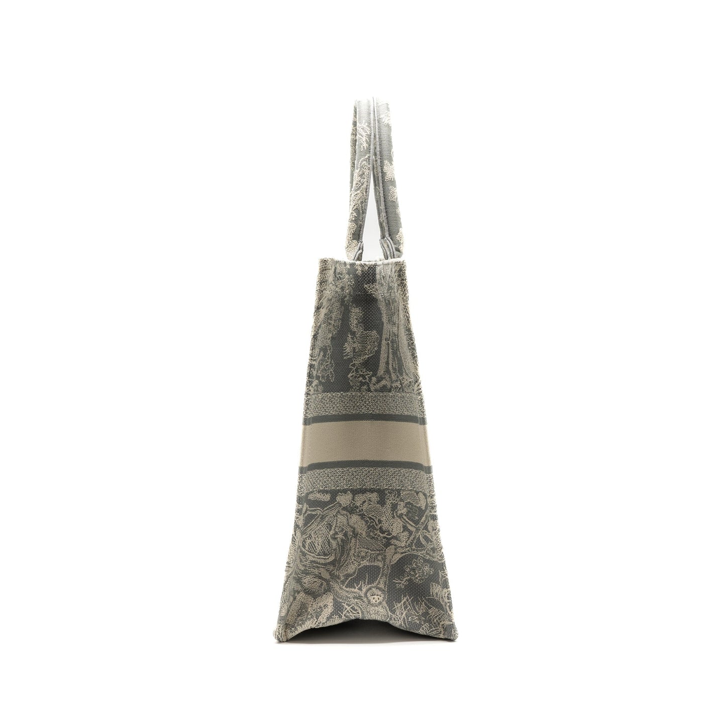 Dior Large Book Tote Ecru And Grey Toile De Jouy Embroidery