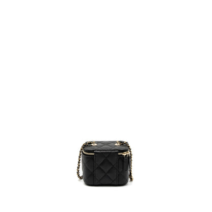 Chanel Mini Vanity With Chain Caviar Black LGHW (Microchip)
