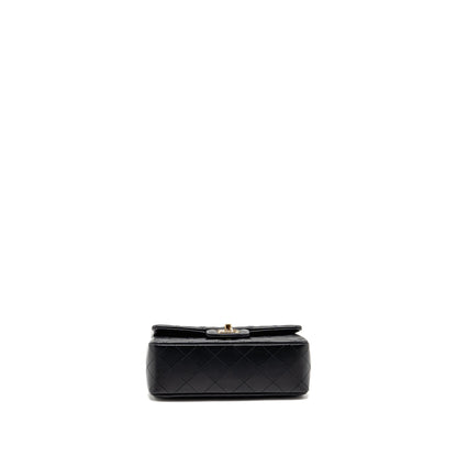 Chanel Mini Rectangular flap bag lambskin black LGHW (microchip)