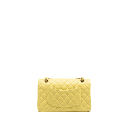 Chanel Medium Classic Double flap bag caviar light yellow LGHW
