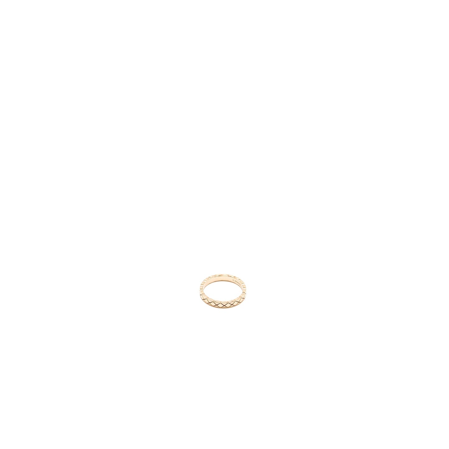 Chanel Size 55 Mini Version Coco Crush Ring Quilted Motif 18K Beige Gold