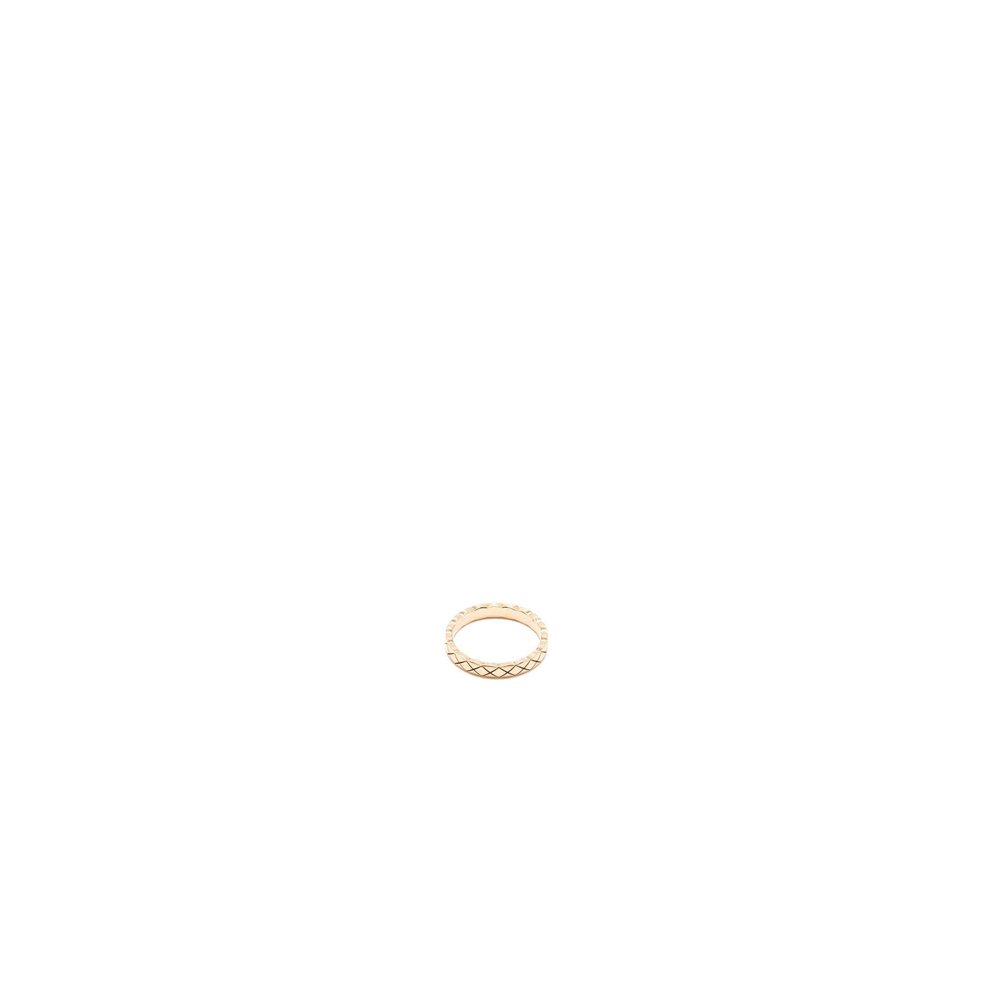 Chanel Size 55 Mini Version Coco Crush Ring Quilted Motif 18K Beige Gold