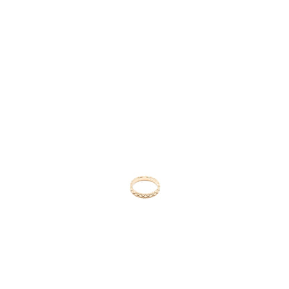 Chanel Size 55 Mini Version Coco Crush Ring Quilted Motif 18K Beige Gold