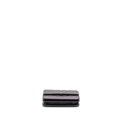 Chanel Quilted square wallet with Chain caviar iridescent black LGHW