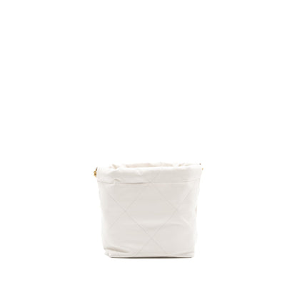 Chanel Mini 22 bag shiny calfskin white GHW (microchip)