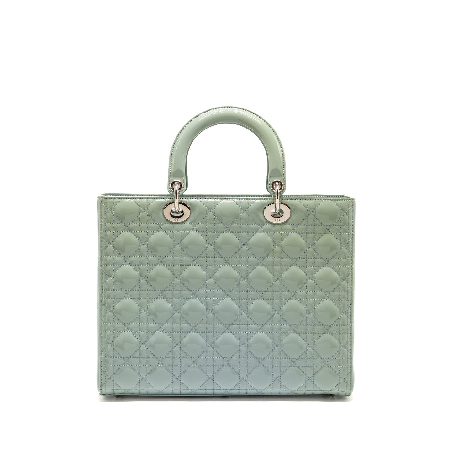 Dior Large Lady Dior Patent Light Blue
