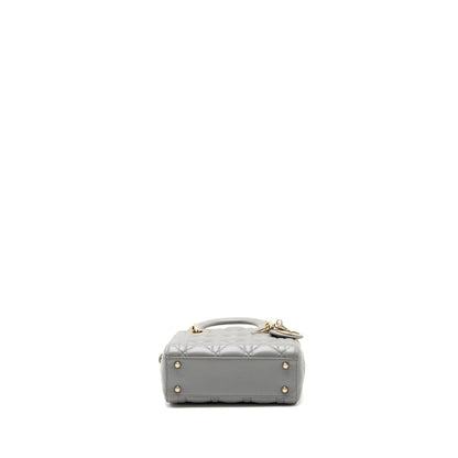 Dior mini lady dior lambskin grey