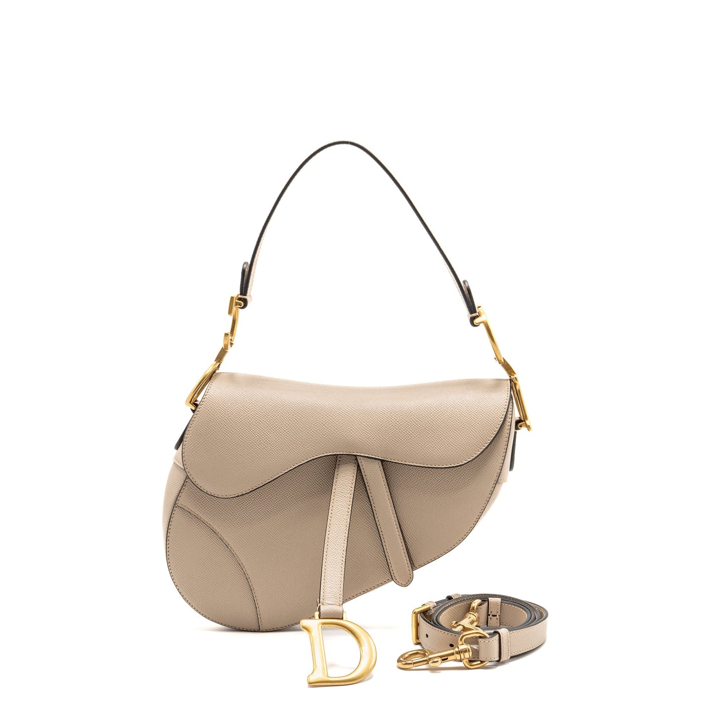 Dior Medium Saddle Purse Calfskin Beige