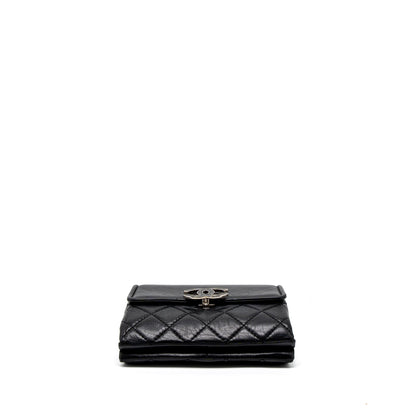 Chanel Giant CC Logo Bag Calfskin Navy SHW