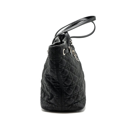Dior Shopping Tote Purse Fabric/Leather Black