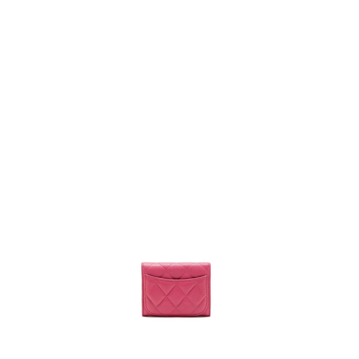 Chanel quilted small flap wallet caviar pink LGHW