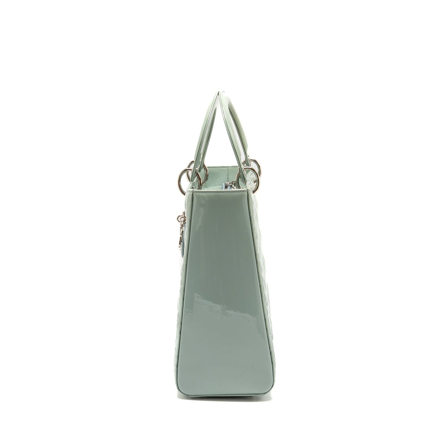 Dior Large Lady Dior Patent Light Blue
