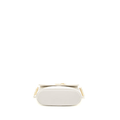 Chanel Crossbody Square Flap Bag Lambskin White Brushed GHW
