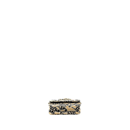 Chanel Mini Clutch With Chains Fabric Multicolour LGHW(microchip)