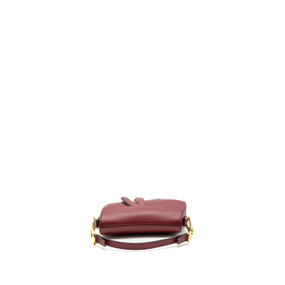 Dior Mini Saddle Purse Grained Calfskin Red