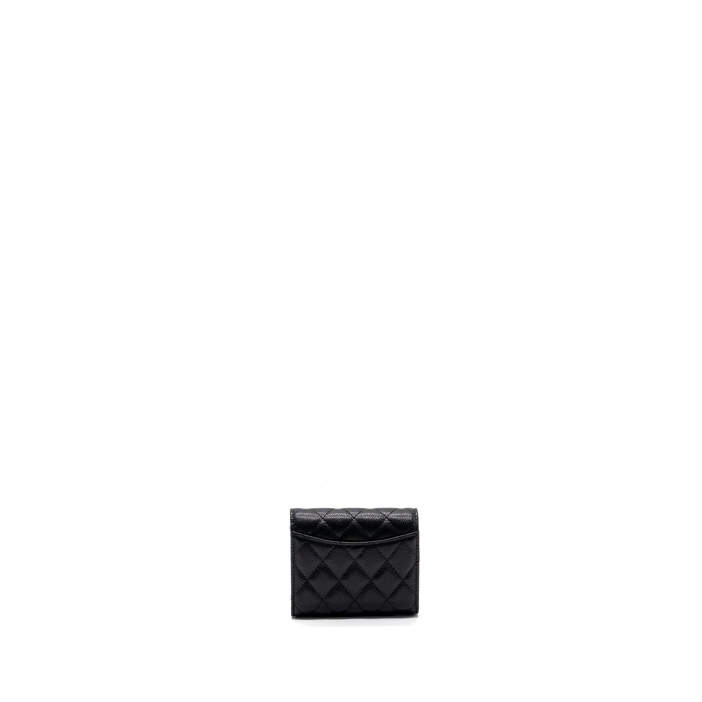 Chanel classic compact wallet caviar black GHW (microchip)