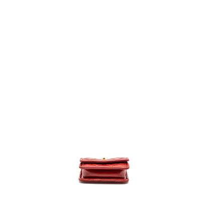 Chanel Quilted Mini Flap Belt Bag Lambskin Red Brushed GHW