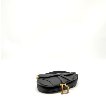 Dior Medium Saddle grained calfskin black