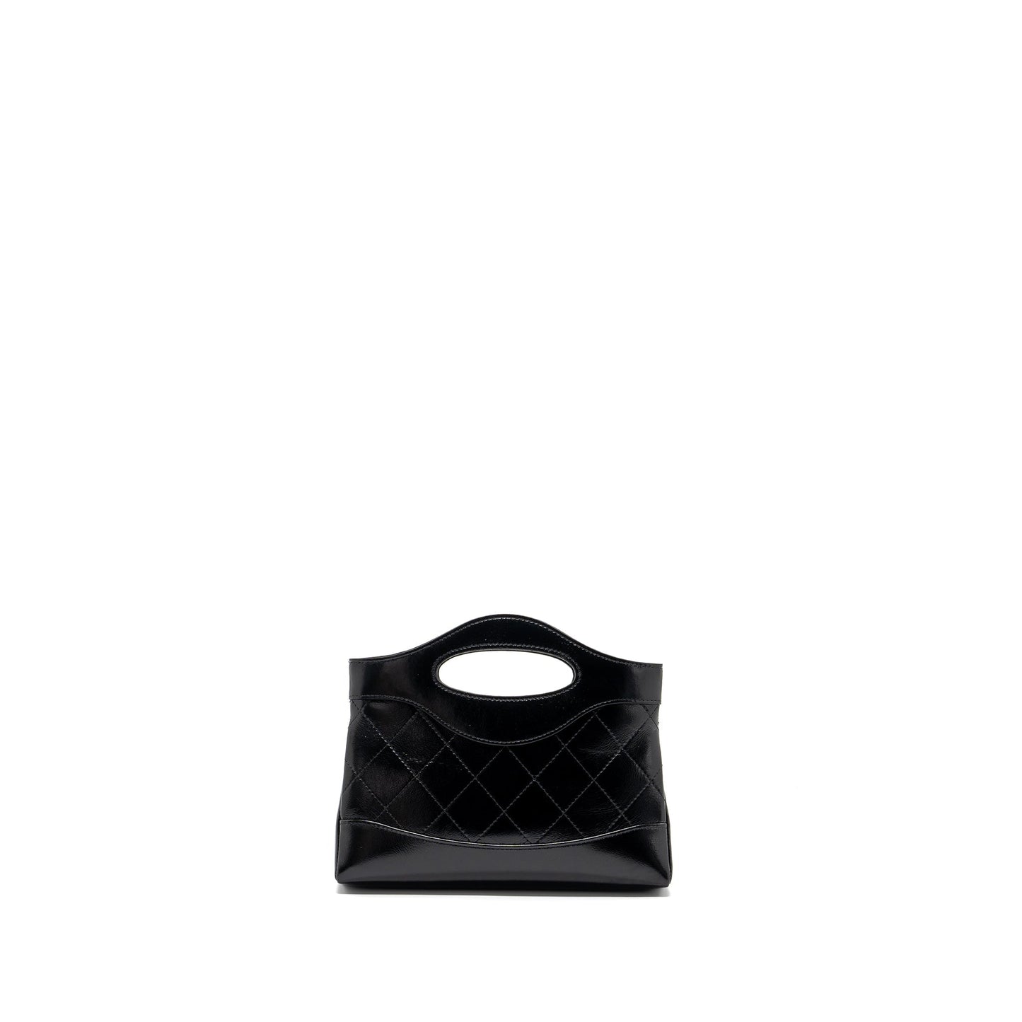Chanel 24C mini 31 clutch with chain shiny calfskin black LGHW (microchip)