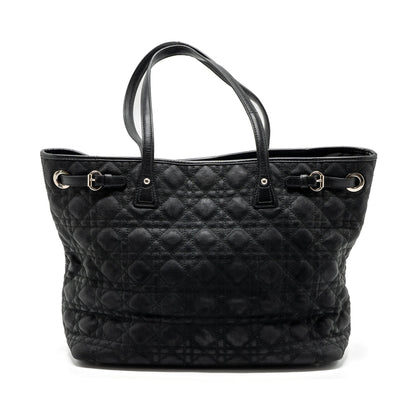 Dior Shopping Tote Purse Fabric/Leather Black