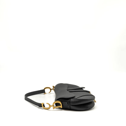 Dior Medium Saddle grained calfskin black