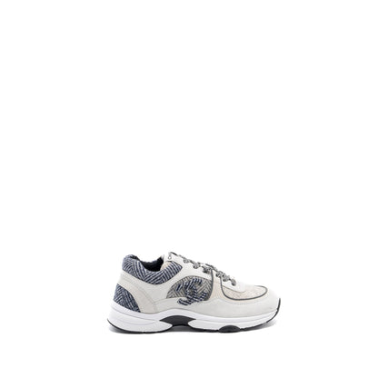 Chanel size38.5 CC logo sneakers suede / fabric light grey