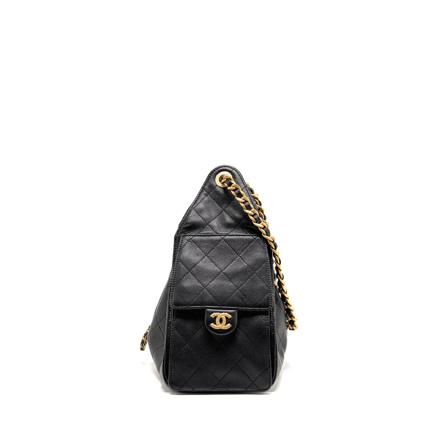 Chanel small 25 bag caviar black GHW (microchip)