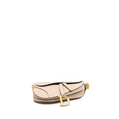 Dior Medium Saddle Purse Calfskin Beige