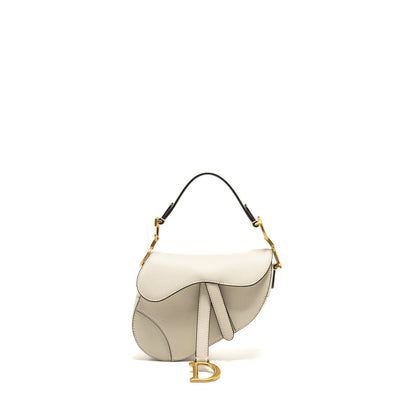 Dior Mini Saddle Purse Calfskin White