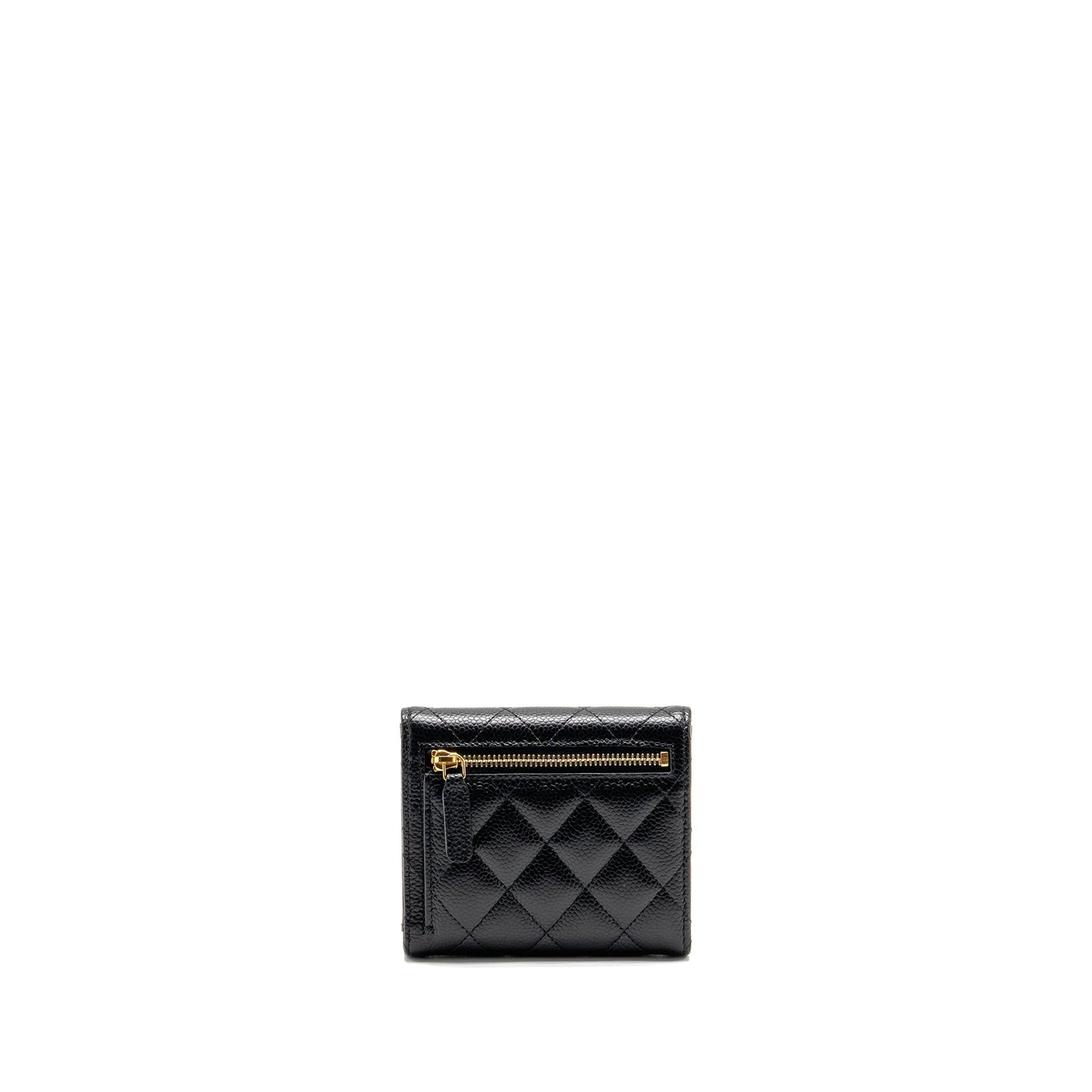 Chanel Small Classic Compact Wallet Caviar Black GHW (Microchip)