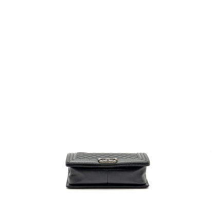 Chanel Medium Boy Bag Caviar Black Ruthenium Silver Hardware