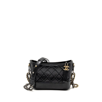 Chanel Small Gabrielle hobo bag calfskin black multicolor hardware