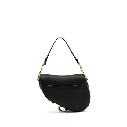 Dior Medium Saddle grained calfskin black