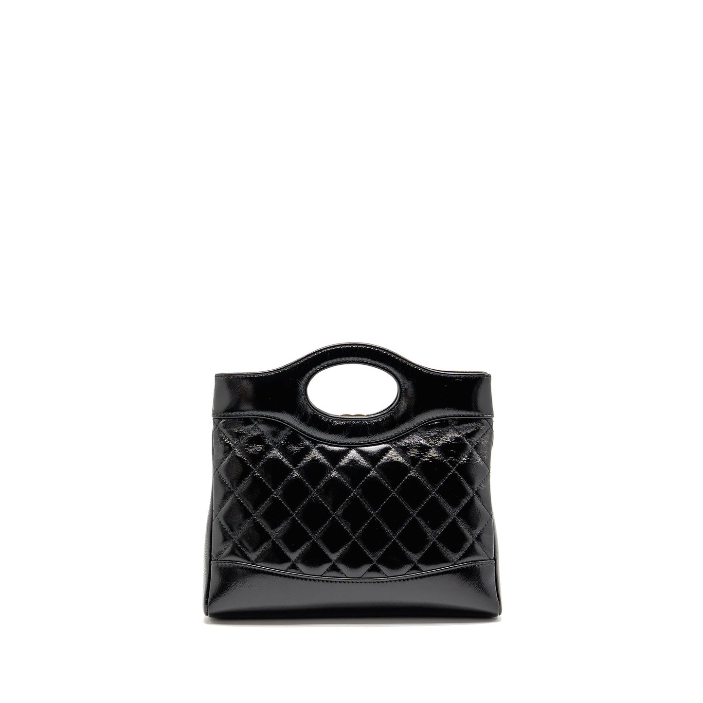 Chanel 24S Mini 31 Bag shiny lambskin black LGHW (microchip)
