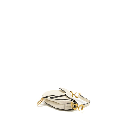 Dior Mini Saddle Purse Calfskin White