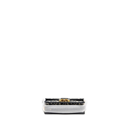 Dior 30 Montaigne East-West Purse with Chain Oblique Jacquard Blue
