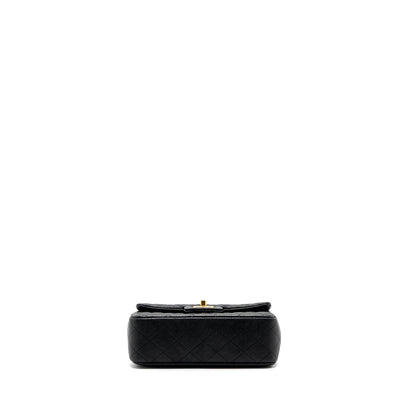 Chanel top handle mini rectangular flap bag grained calfskin black GHW