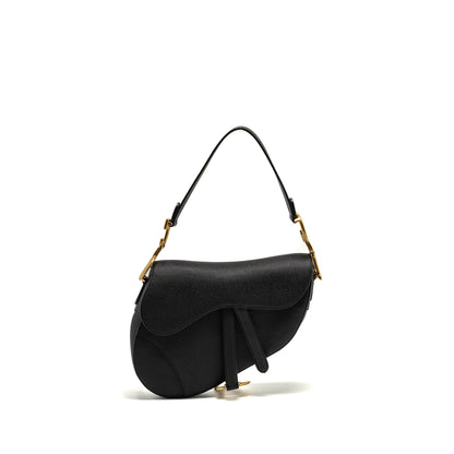Dior Medium Saddle grained calfskin black