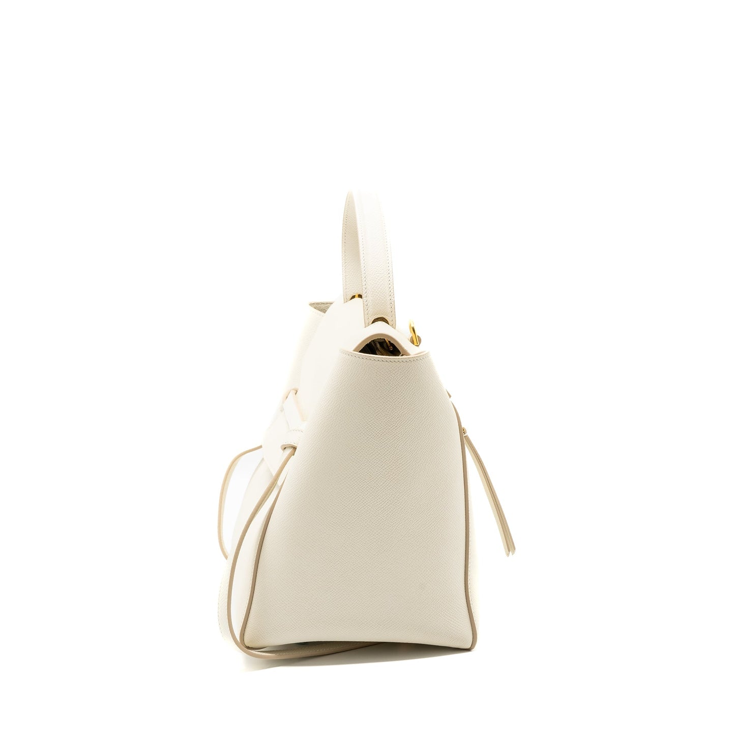 Celine Mini Belt Purse Grained Calfskin White