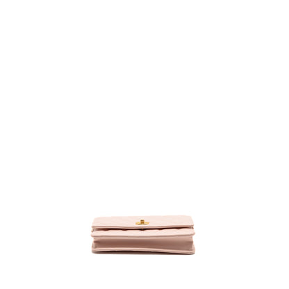 Chanel Pearl crush wallet on chain lambskin light pink GHW (Microchip)